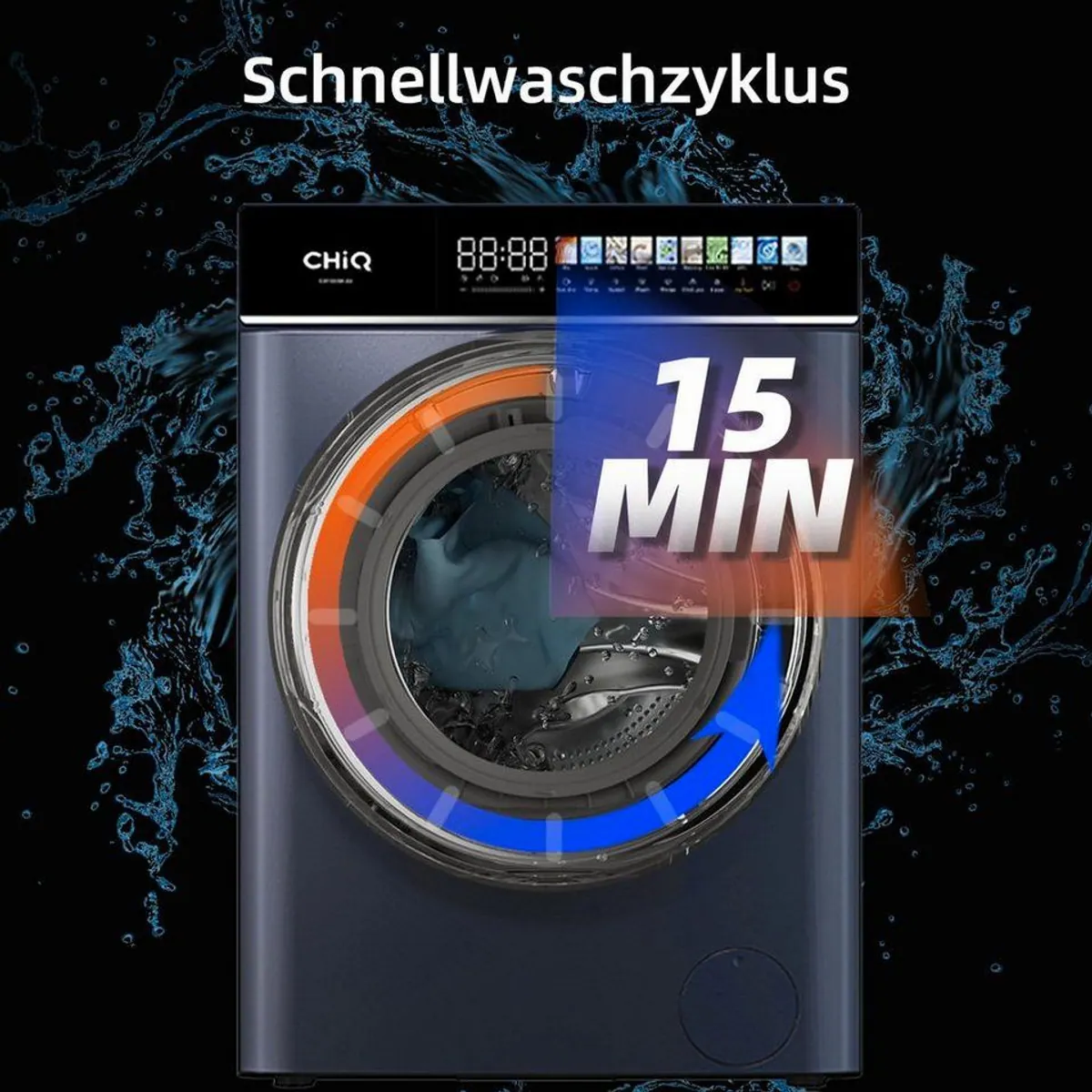 CHiQ CW086581AX Waschmaschine, 8 kg, 1400 U/min, Energieeffizienz A-15% 5