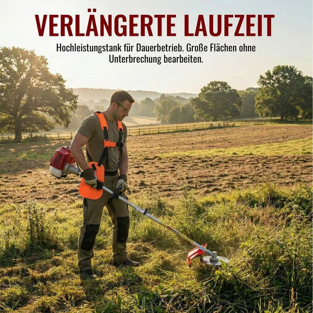 CONENTOOL Benzin-Motorsense 52 ccm, 2,5 kW Leistung, vielseitig einsetzbar 3