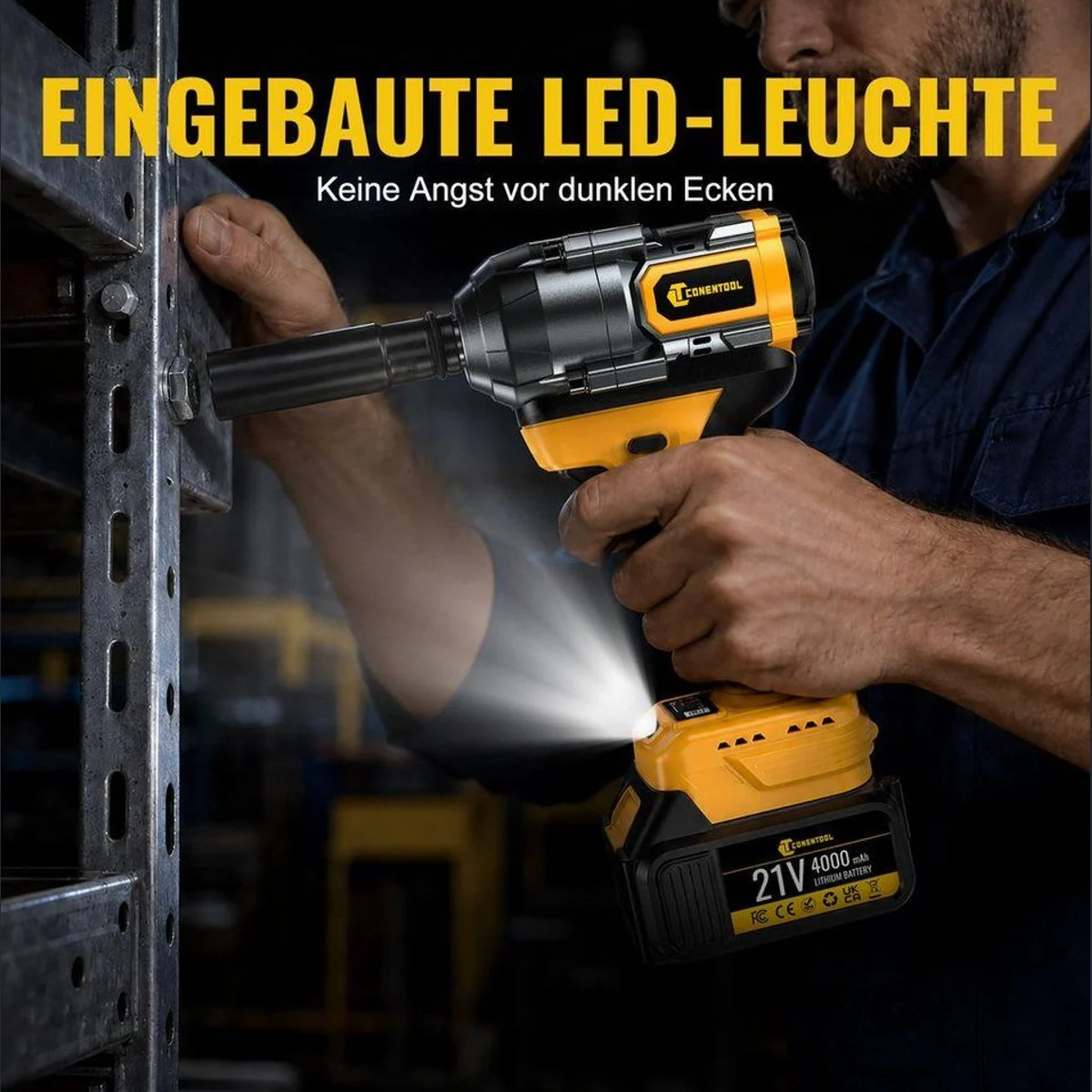 CONENTOOL Akku-Schlagschrauber 800Nm, 3-in-1 Multifunktion, 43-tlg. Zubehörset 4