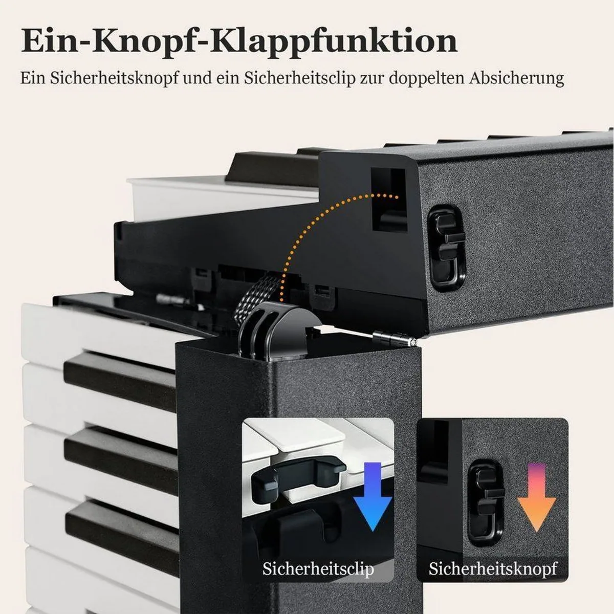 COSTWAY Home-Keyboard, 88 beleuchtete Tasten, zwei Lehrmodi 3