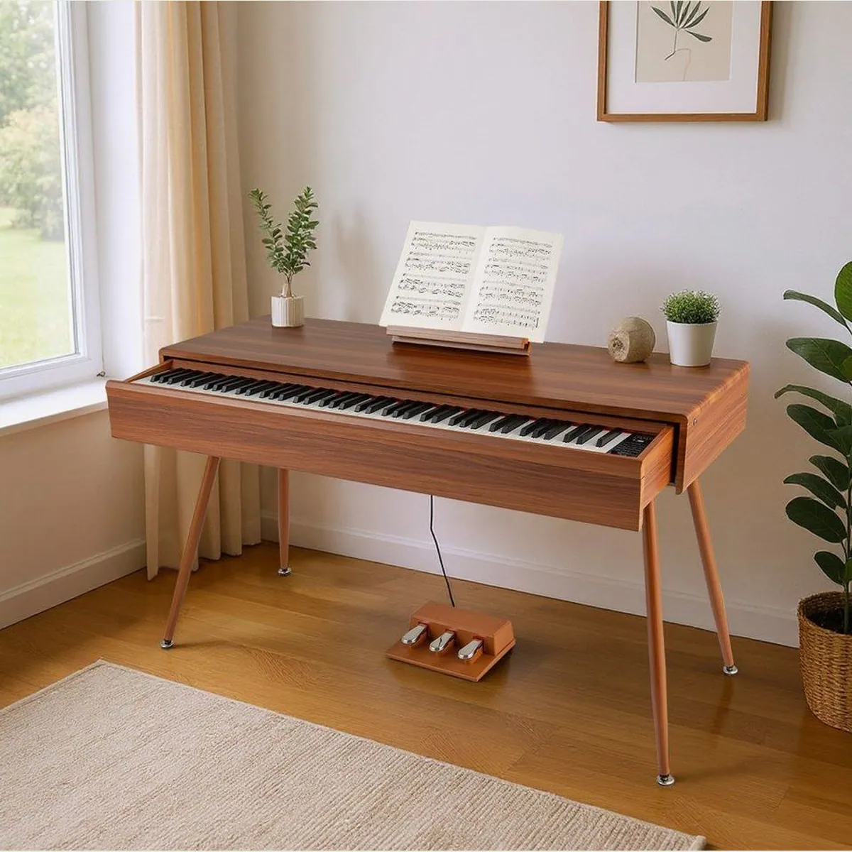 COSTWAY Digitalpiano, 88 gewichtete Tasten, umfangreiche Klangauswahl — ideal für Anfänger 2