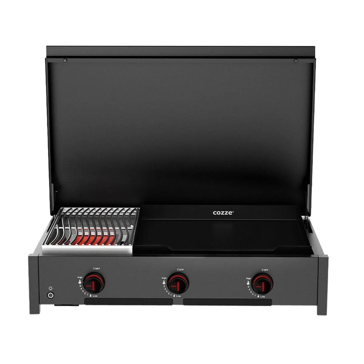 COZZE Gasgrill Combo 900, Gusseisen & Edelstahl, 3 Brenner, bis 800°C 2