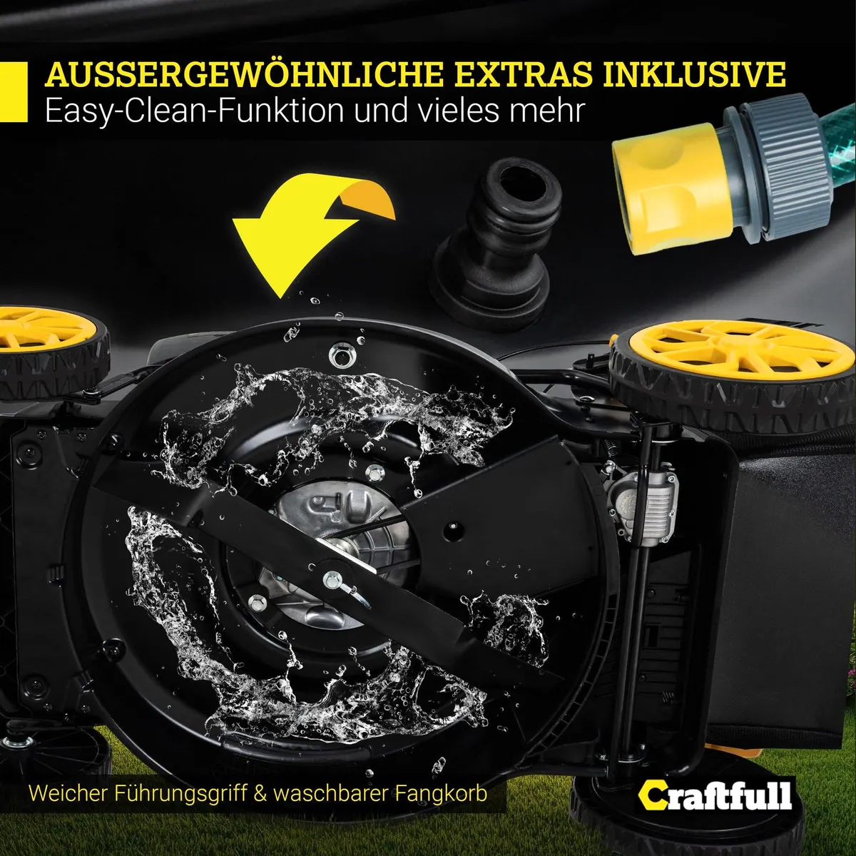 Craftfull CR-196-30E Benzinrasenmäher, E-Starter, 53 cm Schnittbreite, 5in1 Funktionen 4
