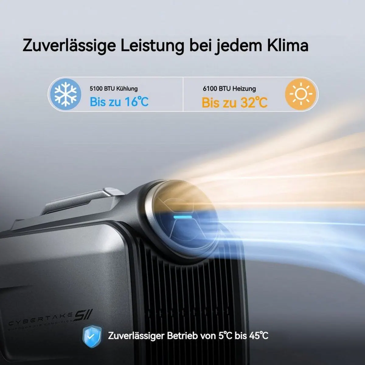 CYBERTAKE S2 Pro Outdoor-Klimaanlage, 4-in-1, 5100 BTU Kühlung, 6100 BTU Heizung 2