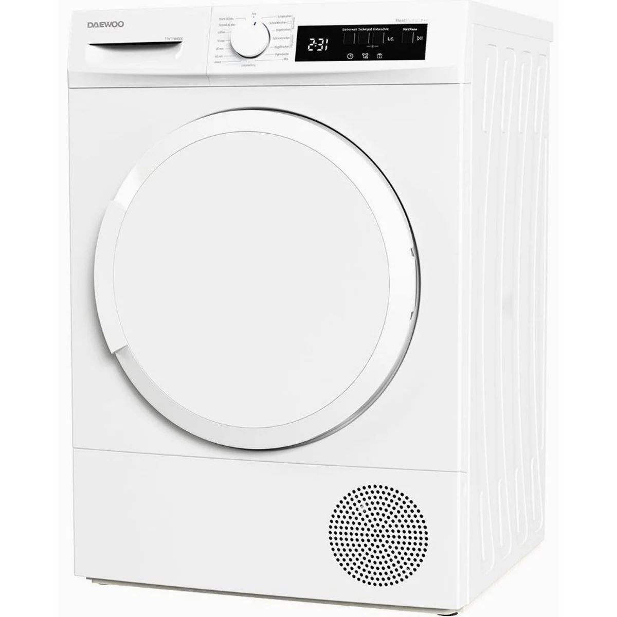 Daewoo T7HT1WA3DE Wärmepumpentrockner, 15 Programme, BabyCare, Knitterschutz