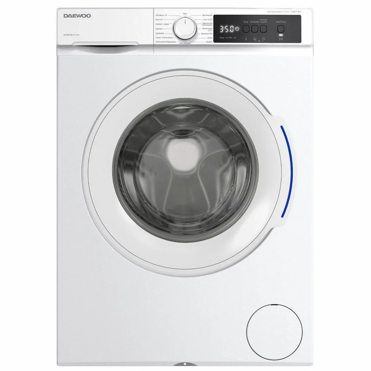 Daewoo WM FBR0634W0A-DE Waschmaschine, 10 kg Fassungsvermögen, 1400 U/min, Kindersicherung 2