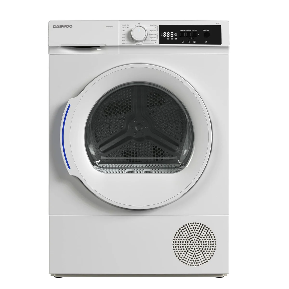 Daewoo Wärmepumpentrockner TD-BR8GP0WE0-DE, 8 kg Fassungsvermögen, Knitterschutz, LED-Display 2