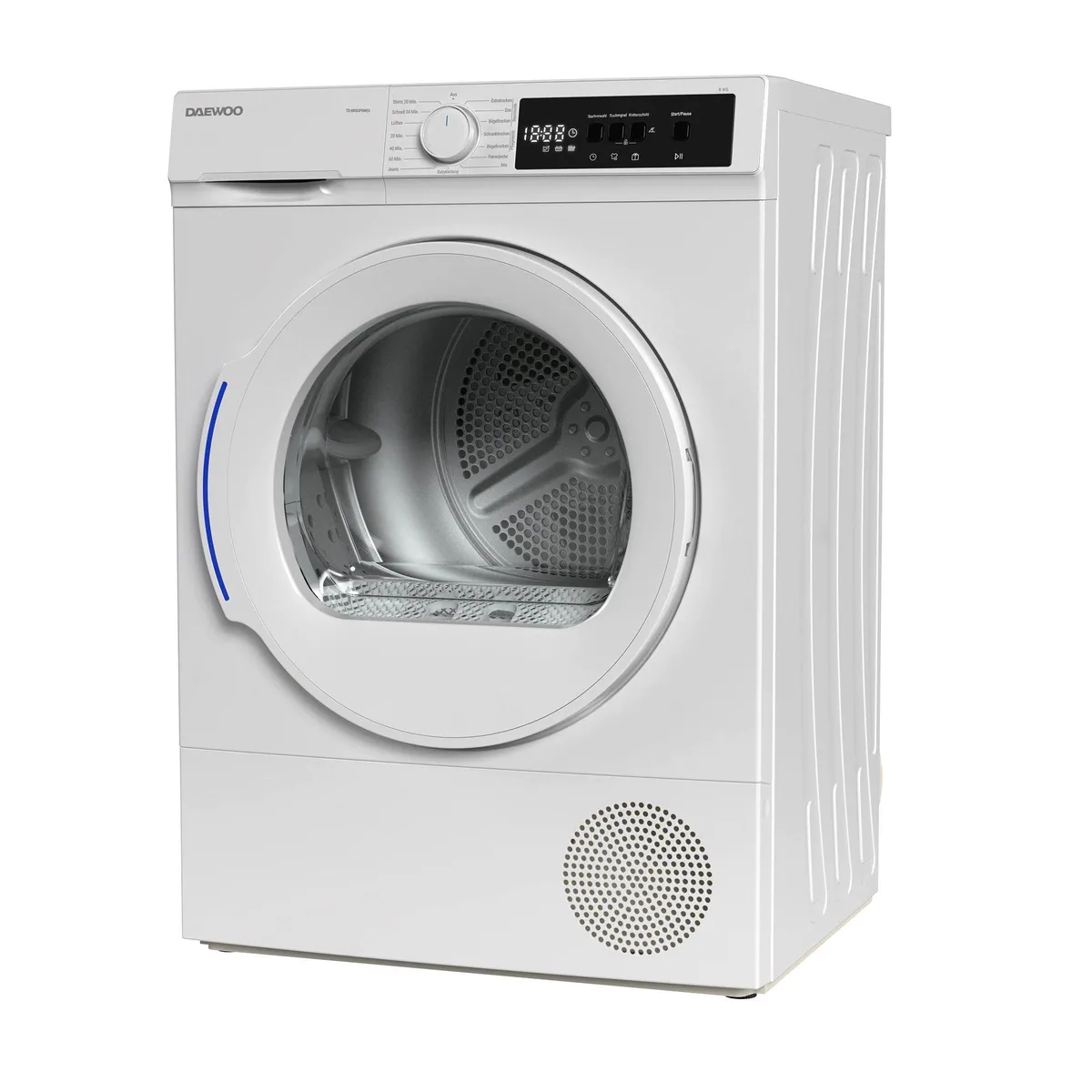 Daewoo Wärmepumpentrockner TD-BR8GP0WE0-DE, 8 kg Fassungsvermögen, Knitterschutz, LED-Display 3