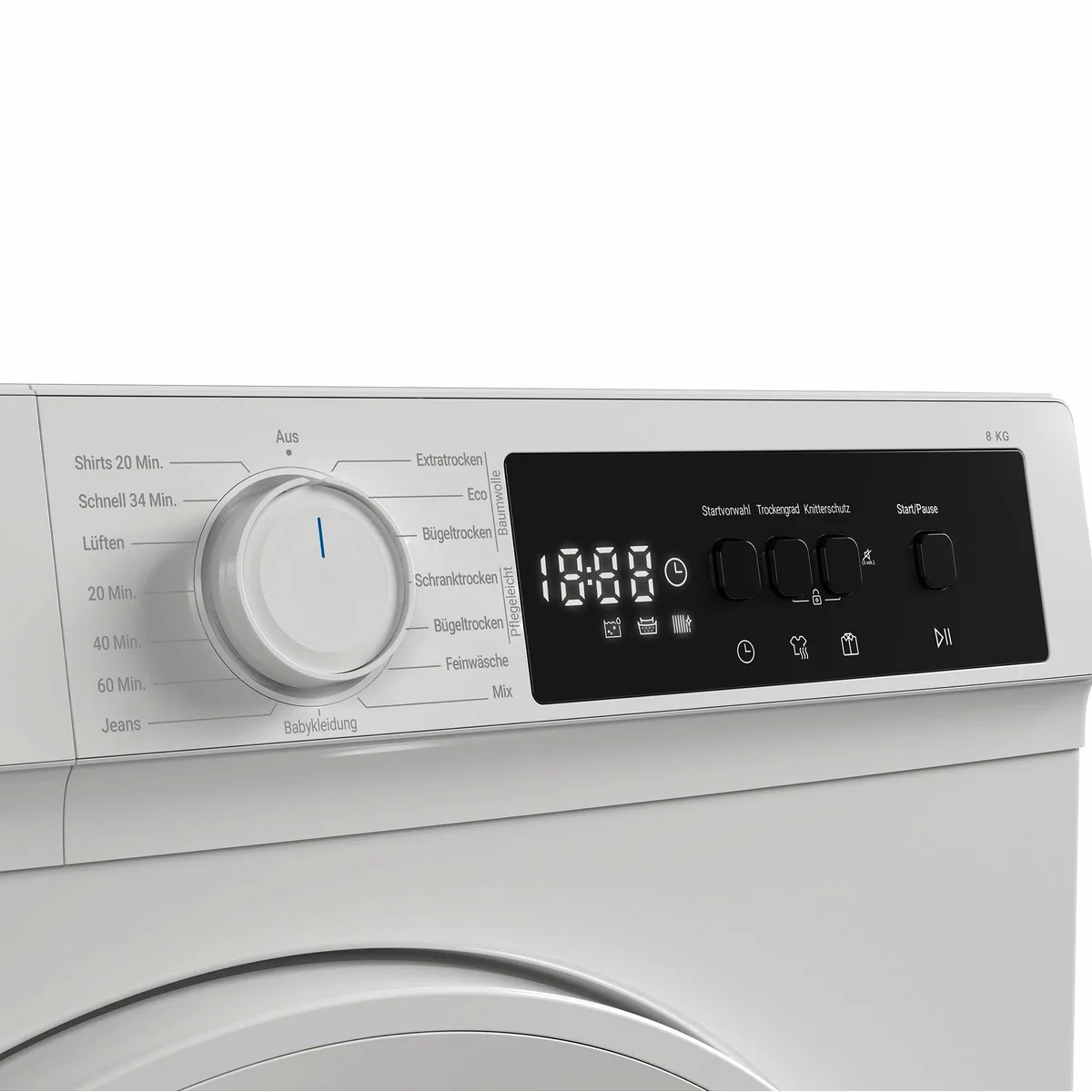 Daewoo Wärmepumpentrockner TD-BR8GP0WE0-DE, 8 kg Fassungsvermögen, Knitterschutz, LED-Display 4