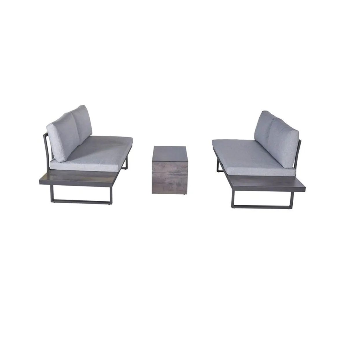 dasmöbelwerk Lounge-Set Nairobi, Aluminium/HPL, vielfältige Stellmöglichkeiten — 3-teiliges Gartenmöbelset 3