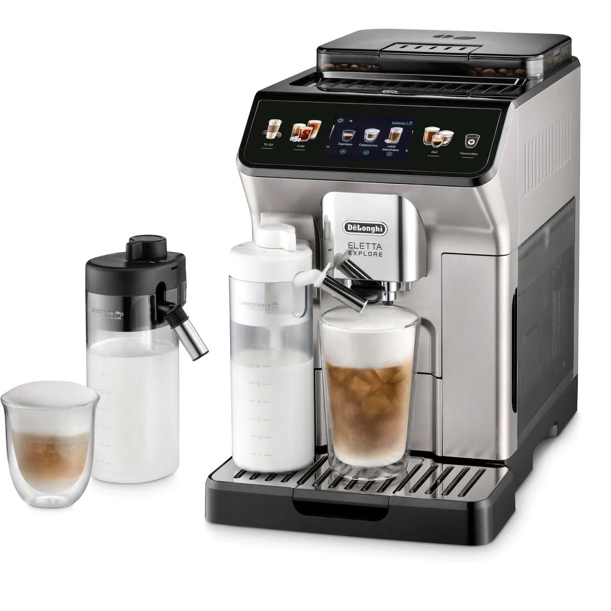 De'Longhi Eletta Explore ECAM450.55.S, 40 Rezepte, LatteCrema Cool, 3,5" Touch-Display 3