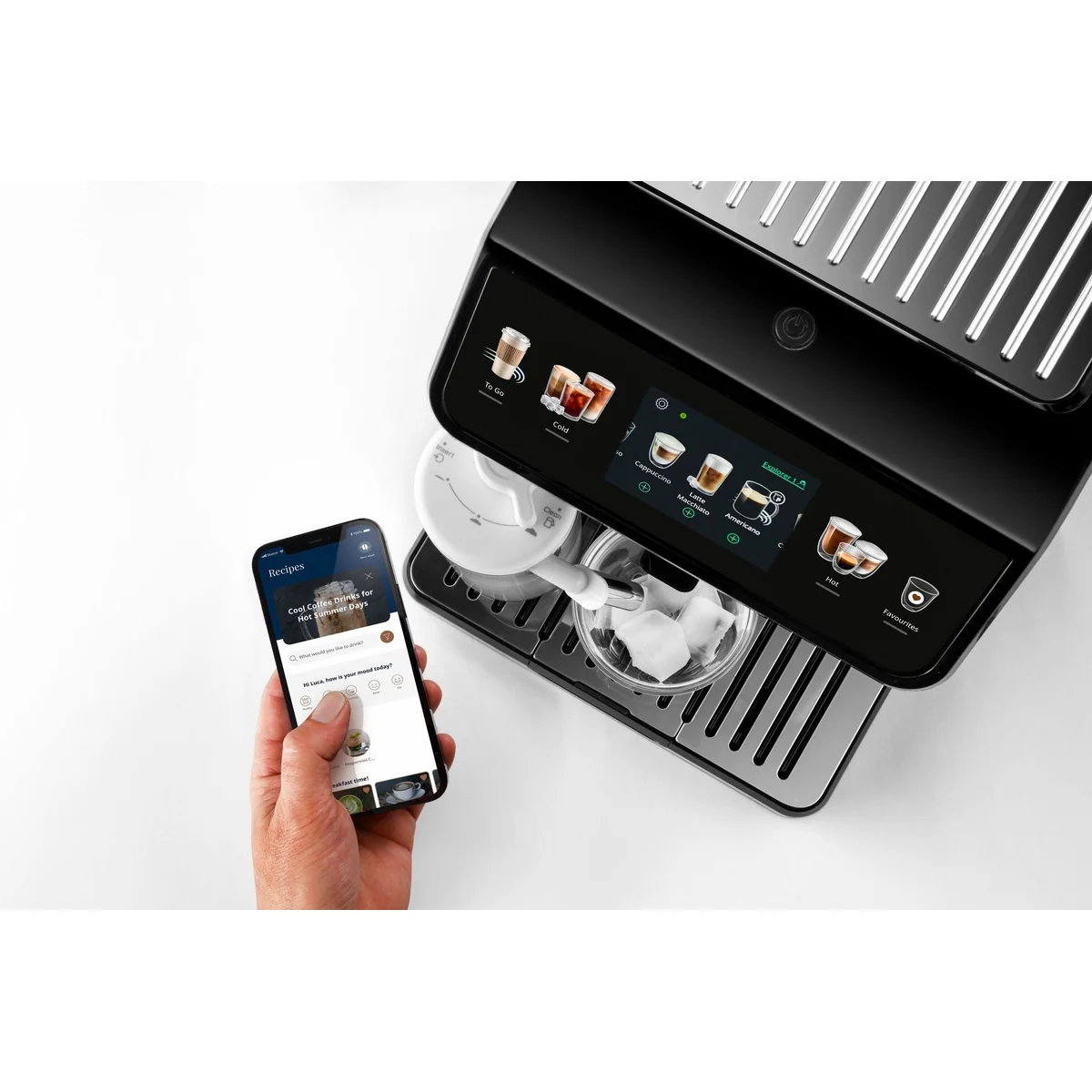 De'Longhi Eletta Explore ECAM450.55.S, 40 Rezepte, LatteCrema Cool, 3,5" Touch-Display 5