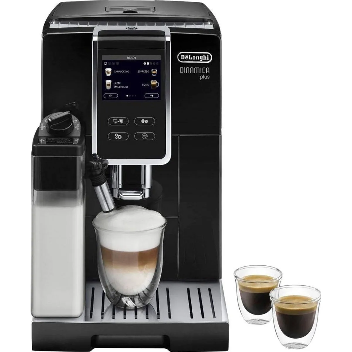 De'Longhi Kaffeevollautomat Dinamica Plus ECAM370.70.B, 14 Rezepte, perfekter Milchschaum, Touchscreen