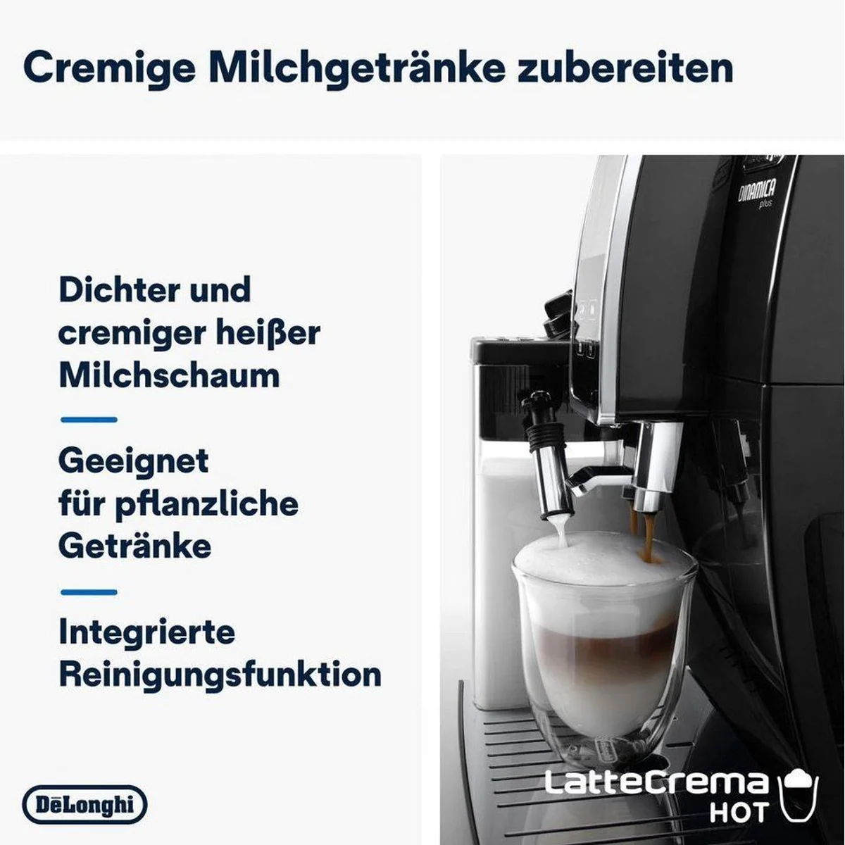 De'Longhi Kaffeevollautomat Dinamica Plus ECAM370.70.B, 14 Rezepte, perfekter Milchschaum, Touchscreen 5