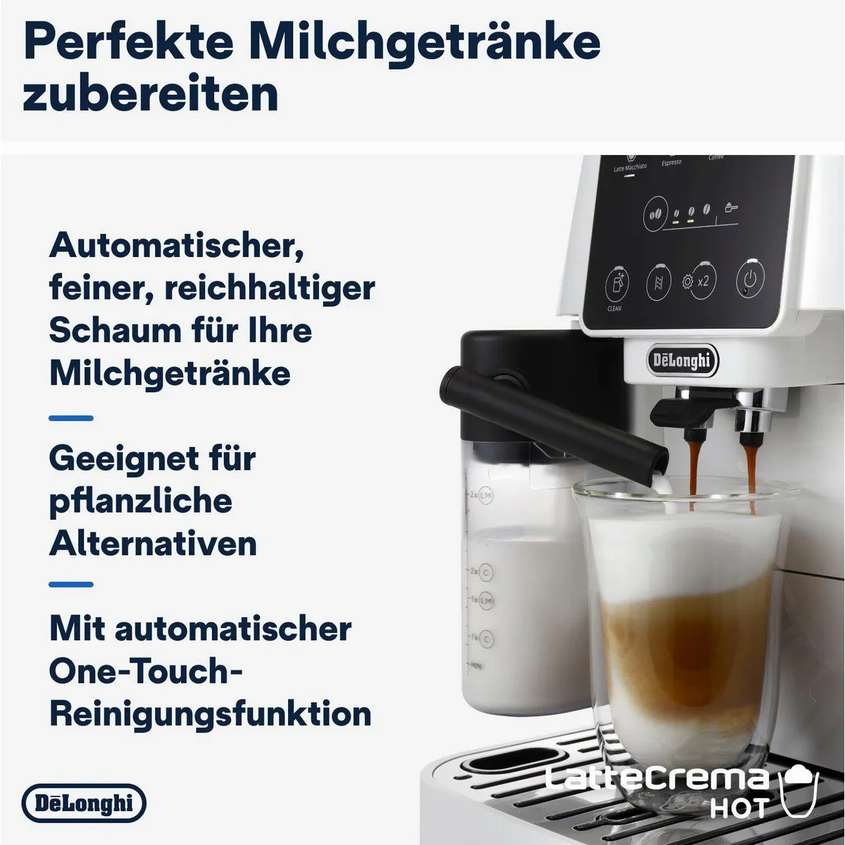 De'Longhi Magnifica Start ECAM220.61.W, 4 Getränkeoptionen, perfekter Milchschaum, kompakte Bauweise 4