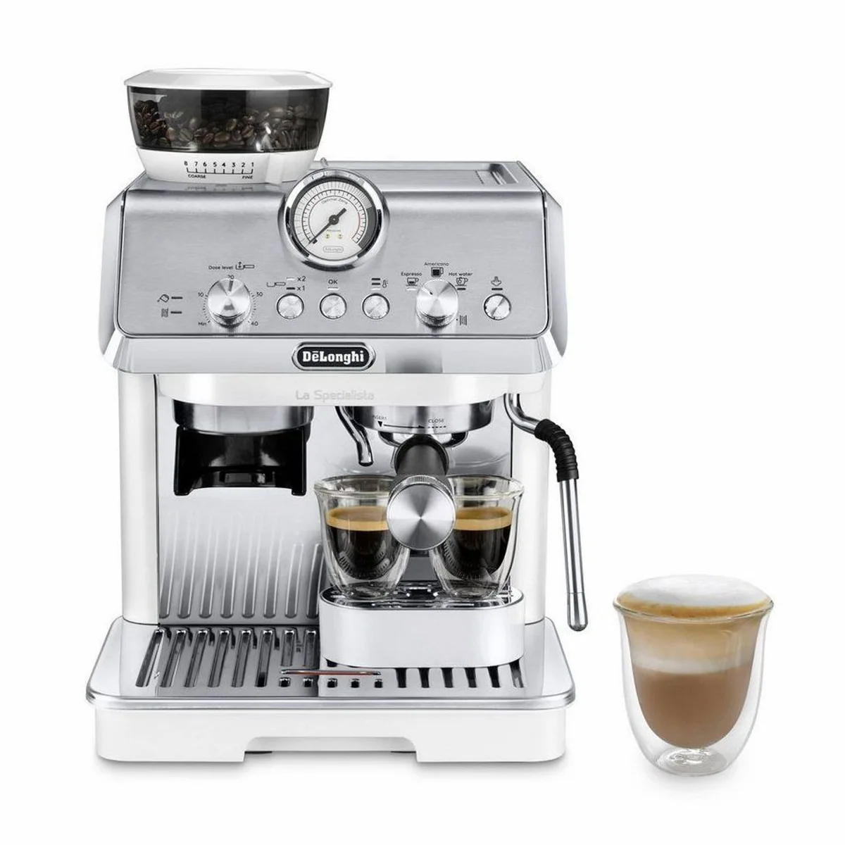 De'Longhi La Specialista Arte EC9155.W, 15 Mahlgrade, 3 Temperaturen, Milchschaumdüse