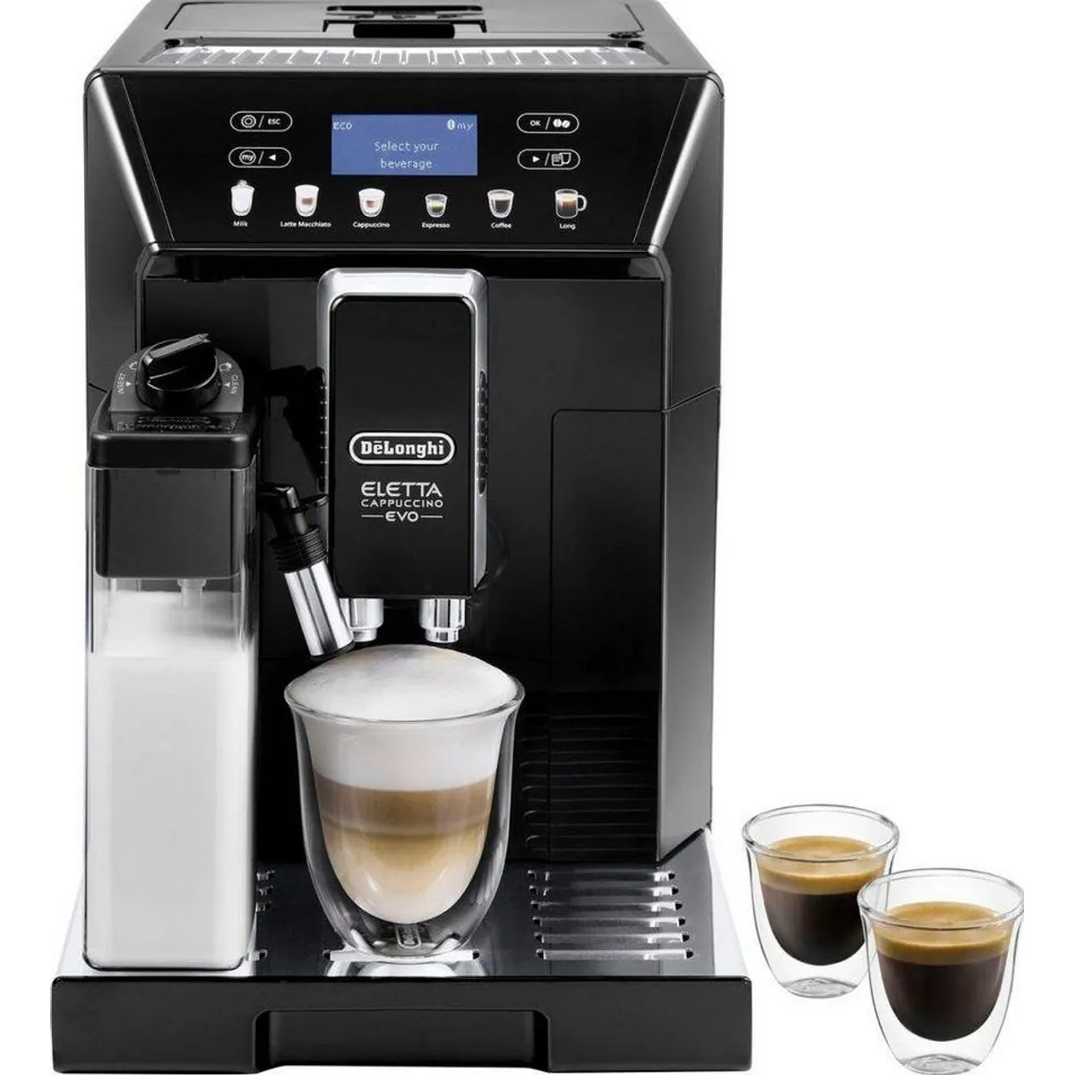 De'Longhi Eletta Evo ECAM46.860.B, Vielfalt an Kaffeespezialitäten — Integrierte Mahltechnologie, Extra leises Mahlwerk, Individuelle Einstellungen