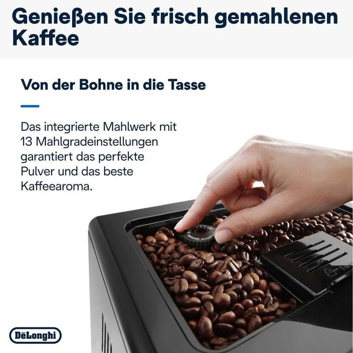 De'Longhi Eletta Evo ECAM46.860.B, Vielfalt an Kaffeespezialitäten — Integrierte Mahltechnologie, Extra leises Mahlwerk, Individuelle Einstellungen 3