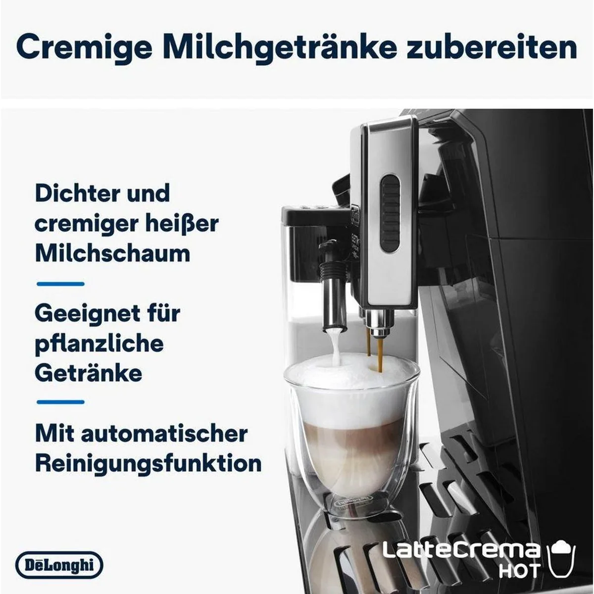 De'Longhi Eletta Evo ECAM46.860.B, Vielfalt an Kaffeespezialitäten — Integrierte Mahltechnologie, Extra leises Mahlwerk, Individuelle Einstellungen 4