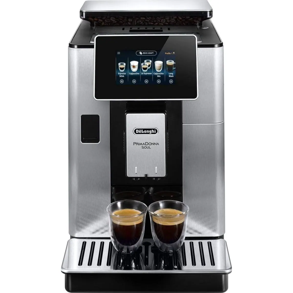 De'Longhi PrimaDonna Soul ECAM610.75.MB, Kaffeekannen-Funktion, Bean Adapt Technology, Edelstahl 3
