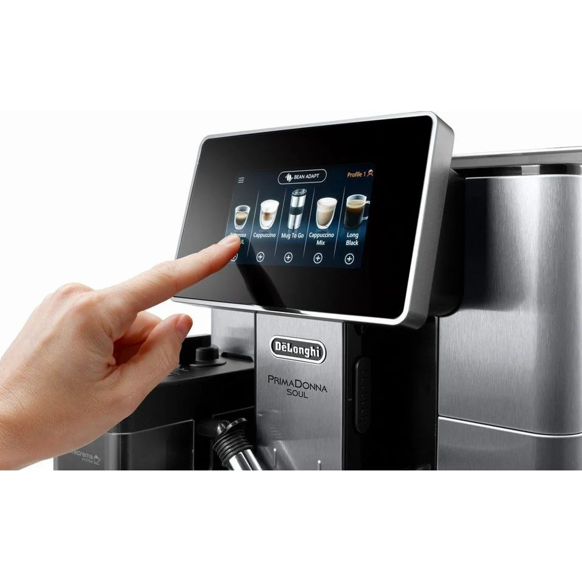 De'Longhi PrimaDonna Soul ECAM610.75.MB, Kaffeekannen-Funktion, Bean Adapt Technology, Edelstahl 5
