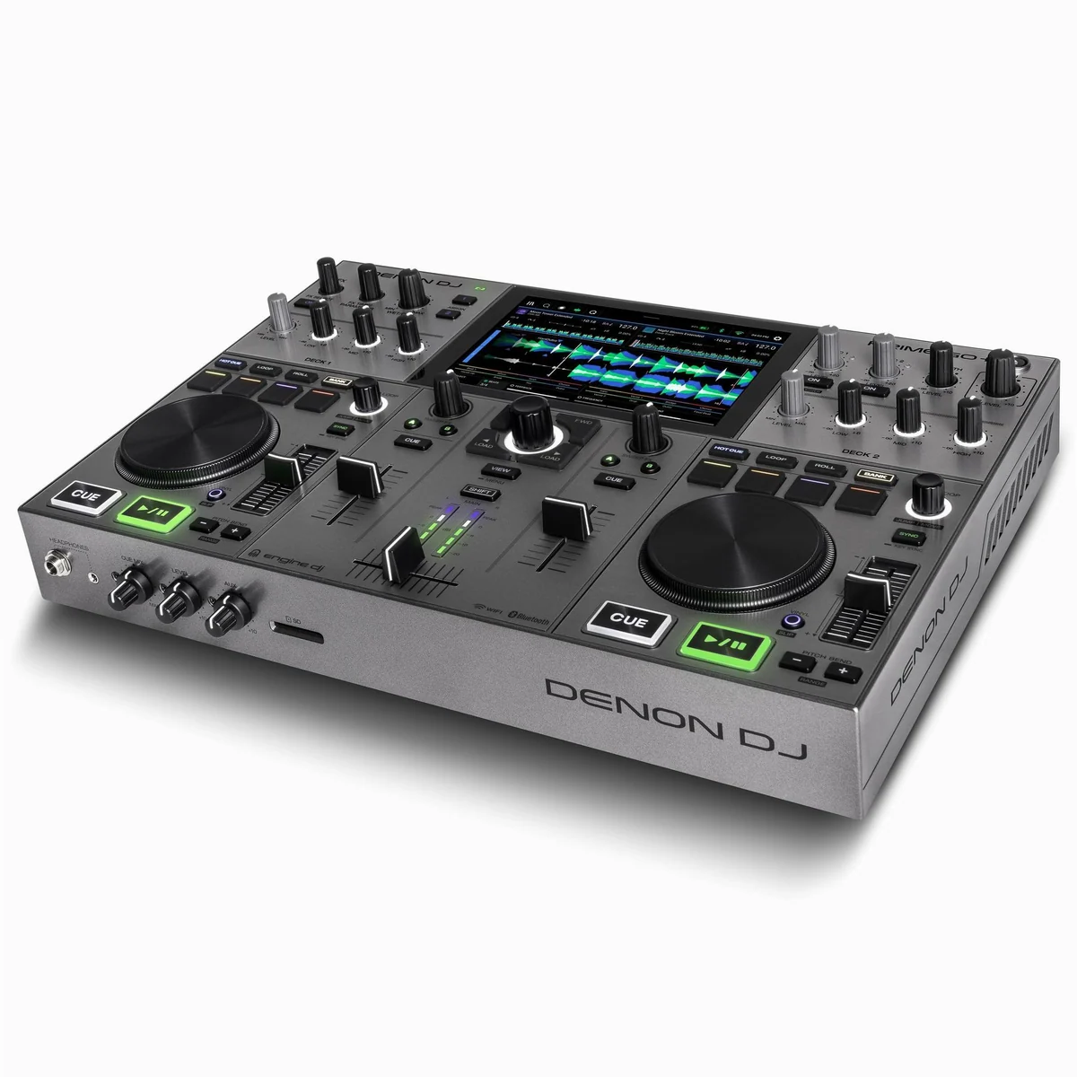 Denon DJ PRIME GO+ DJ Controller, mobiler Betrieb, 7-Zoll HD-Touchscreen