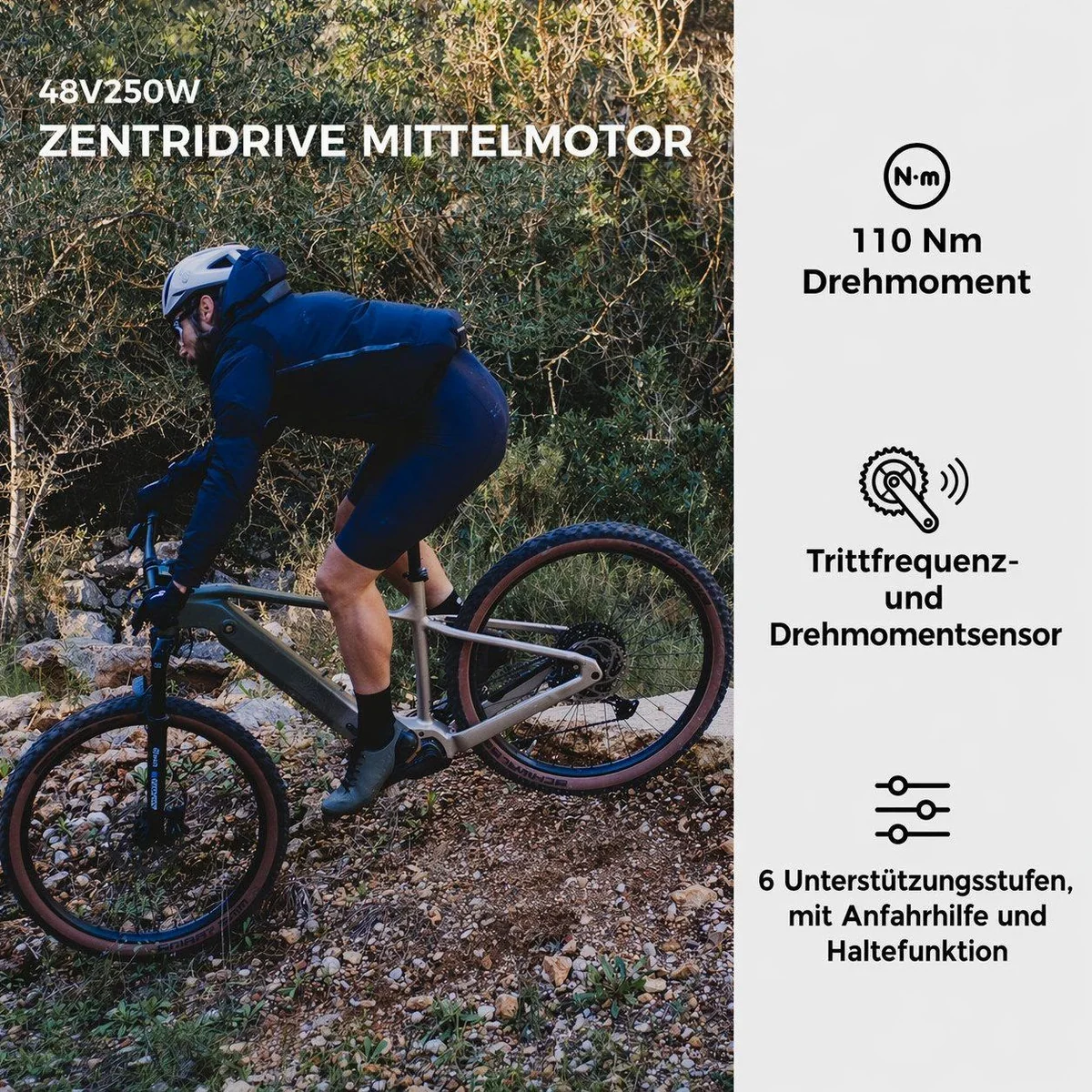 DERUIZ E-Bike Dolomit 29 Zoll, 720 Wh Samsung-Akku, 11-Gang SHIMANO CUES 3