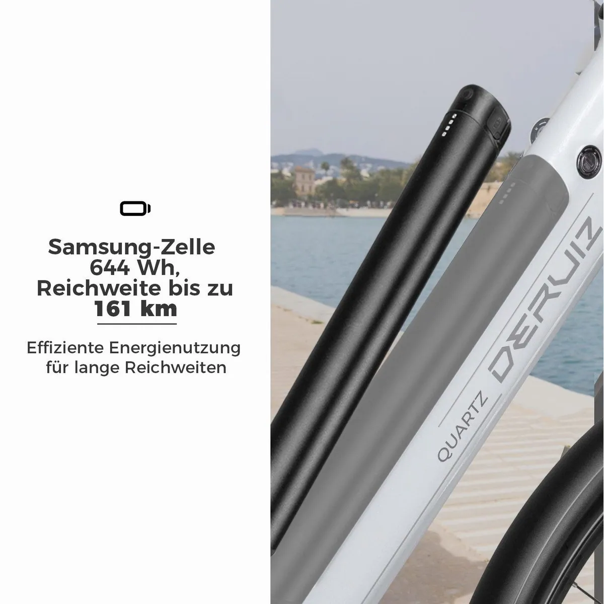 DERUIZ Quartz E-Bike Cityrad 28 Zoll, 160 km Reichweite, Bluetooth & APP, Tiefeinsteiger 4