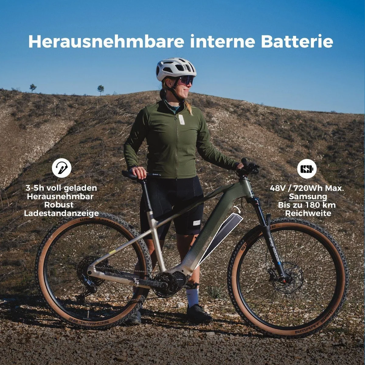 DERUIZ Dolomit E-Mountainbike Champagner, 29 Zoll, 110 Nm Mittelmotor, 720 Wh Akku 3