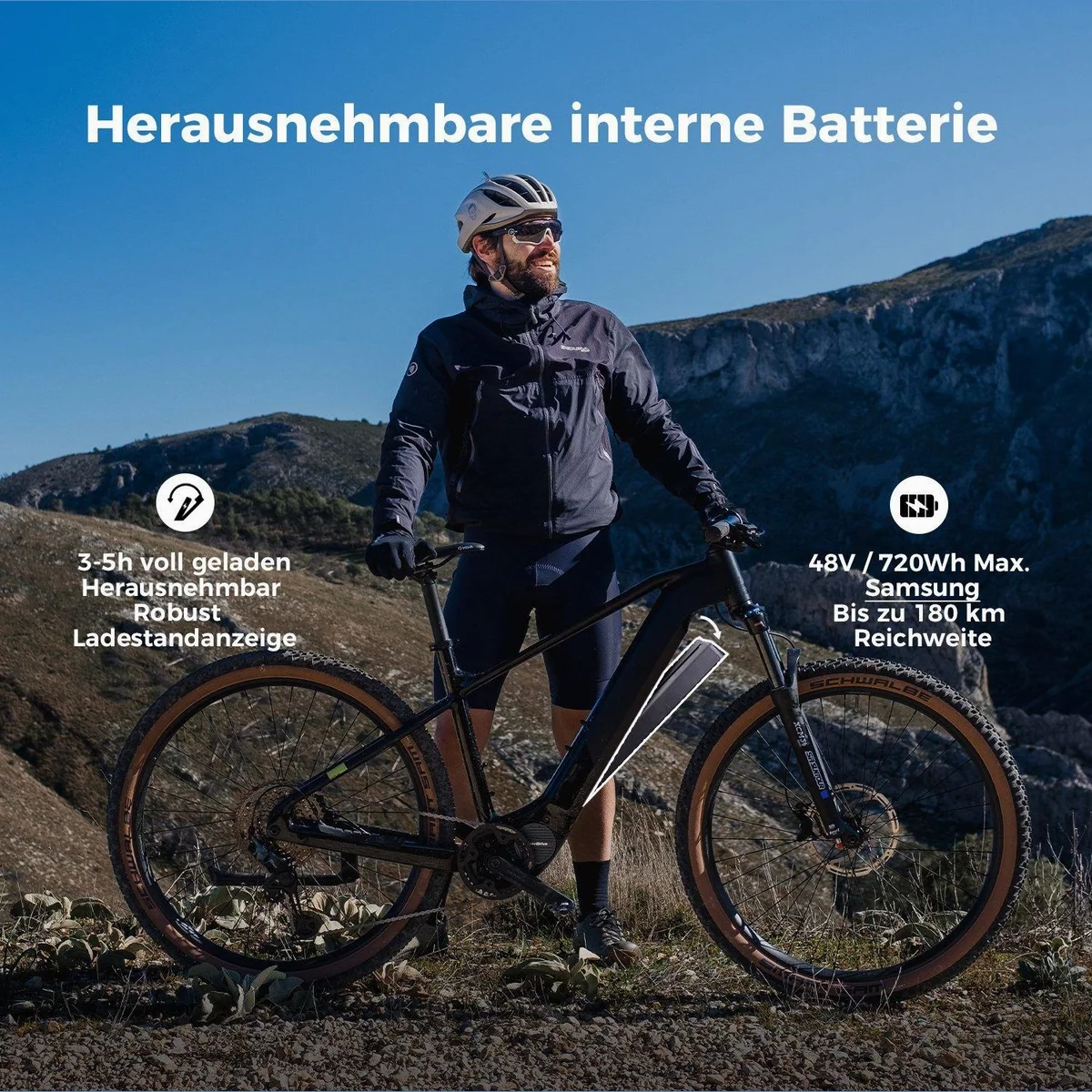 DERUIZ E-Bike Mountainbike 29 Zoll, 110 Nm Mittelmotor, 180 km Reichweite 4