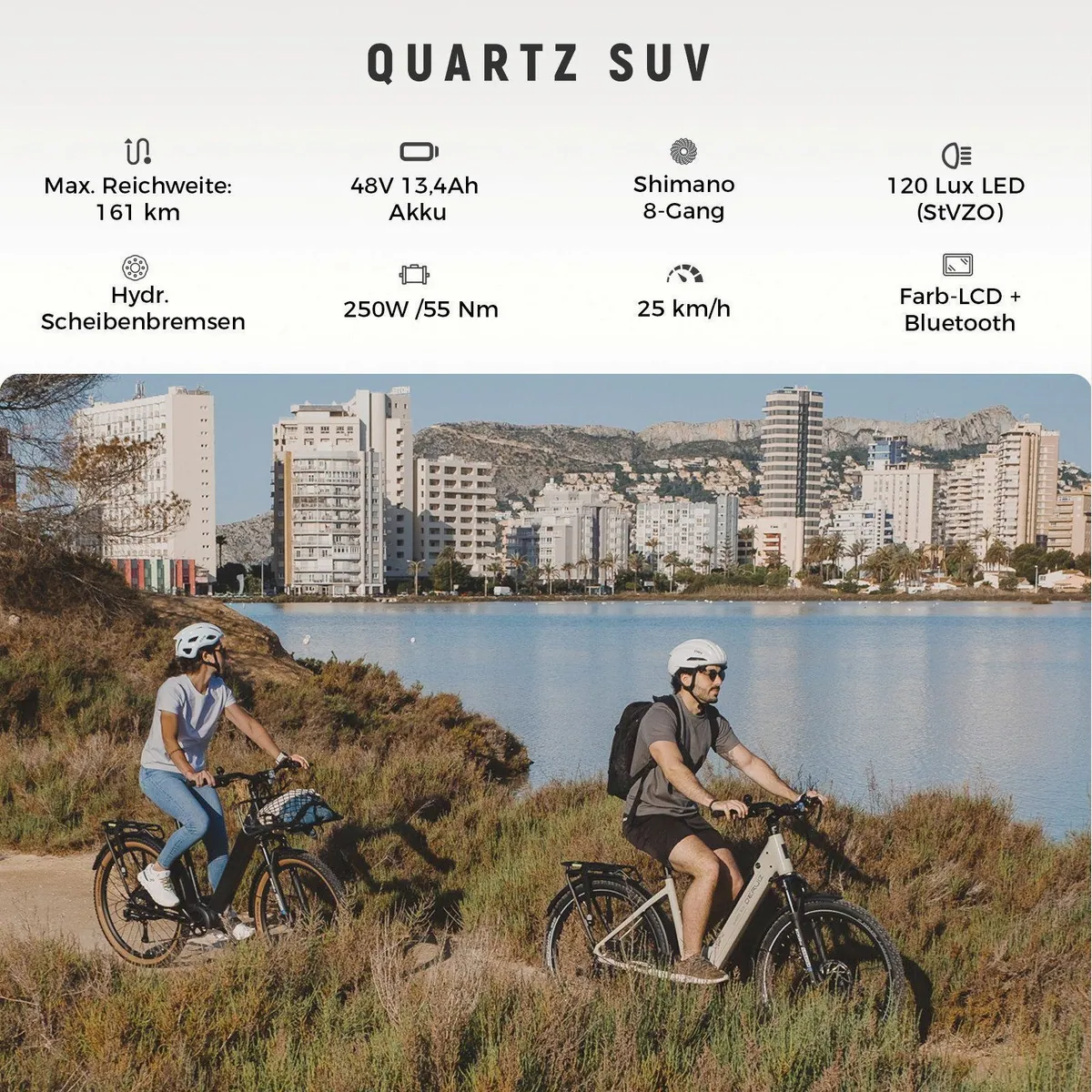 DERUIZ Quartz SUV E-Bike, 27,5 Zoll, bis 160 km Reichweite, 250W Hinterradmotor 2