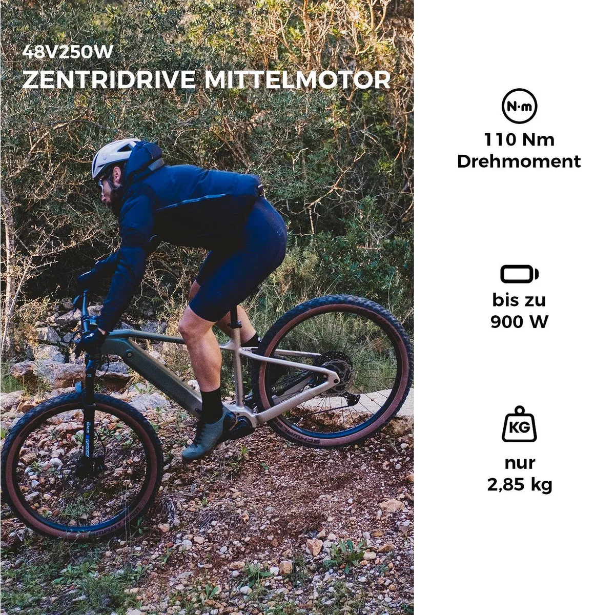 DERUIZ E-Bike Mountainbike Dolomit 29 Zoll, 110 Nm Mittelmotor, 720 Wh Akku, 11-Gang Shimano CUES 3
