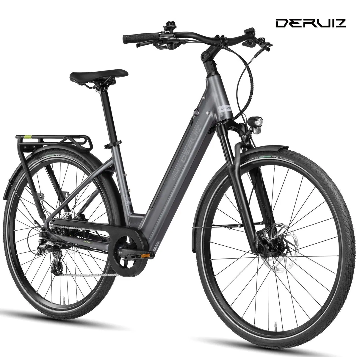 DERUIZ E-Bike Cityrad 28 Zoll, 644 Wh Akku, 8-Gang Shimano, Drehmomentsensor