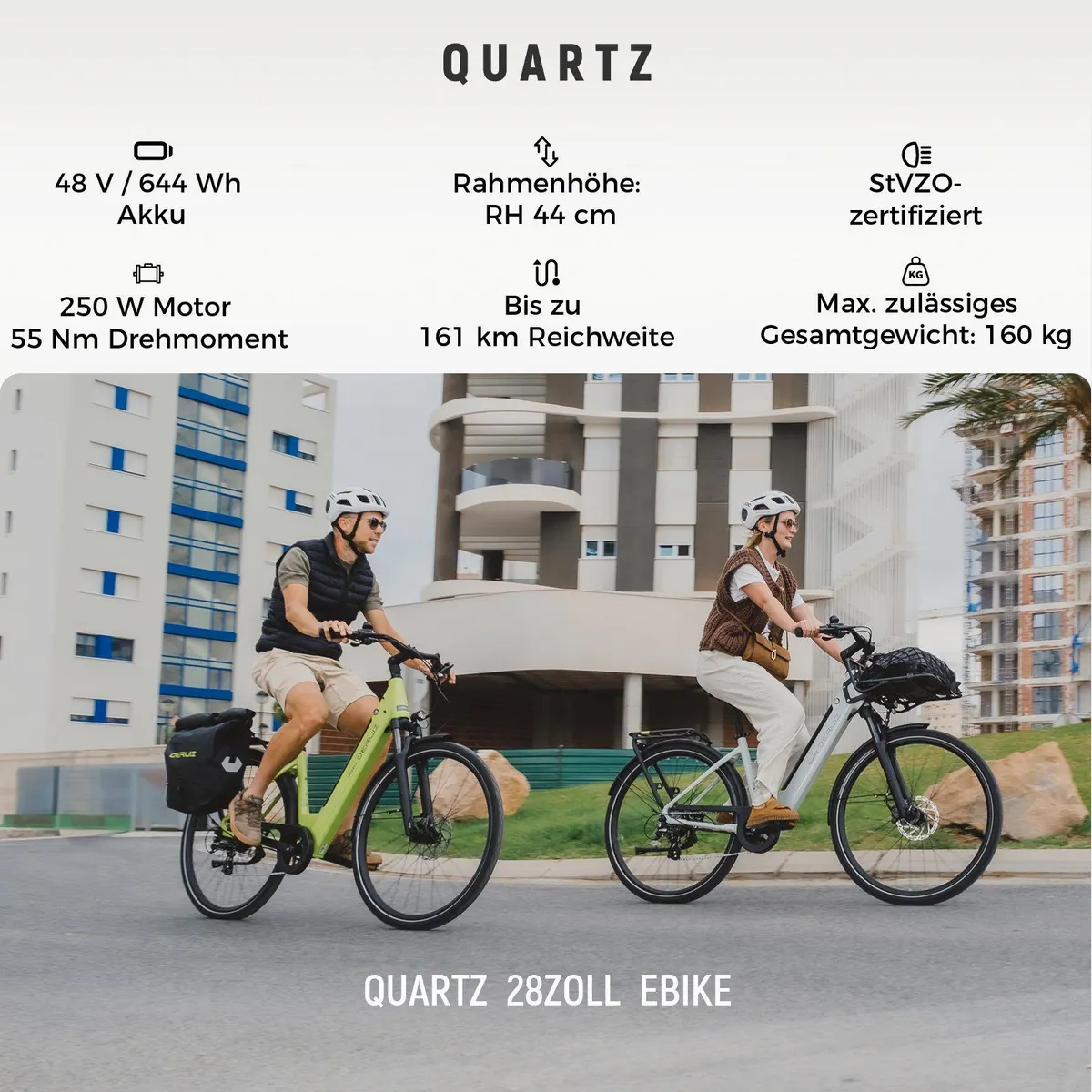DERUIZ E-Bike Cityrad 28 Zoll, 644 Wh Akku, 8-Gang Shimano, Drehmomentsensor 3