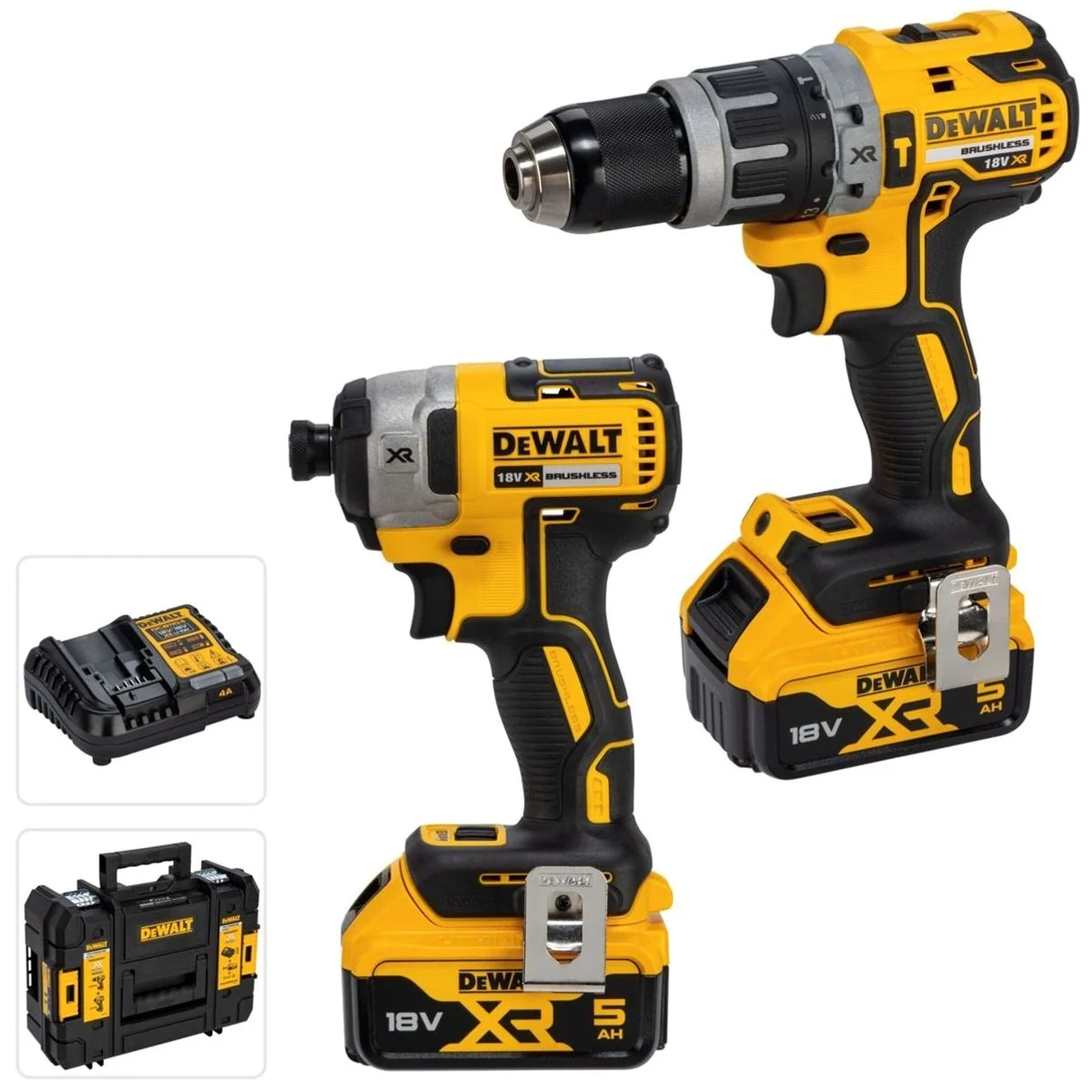 DeWalt DCK266P2T-QW Akku-Werkzeugset, bürstenlos, kompaktes Design, 2x 5,0 Ah Akkus