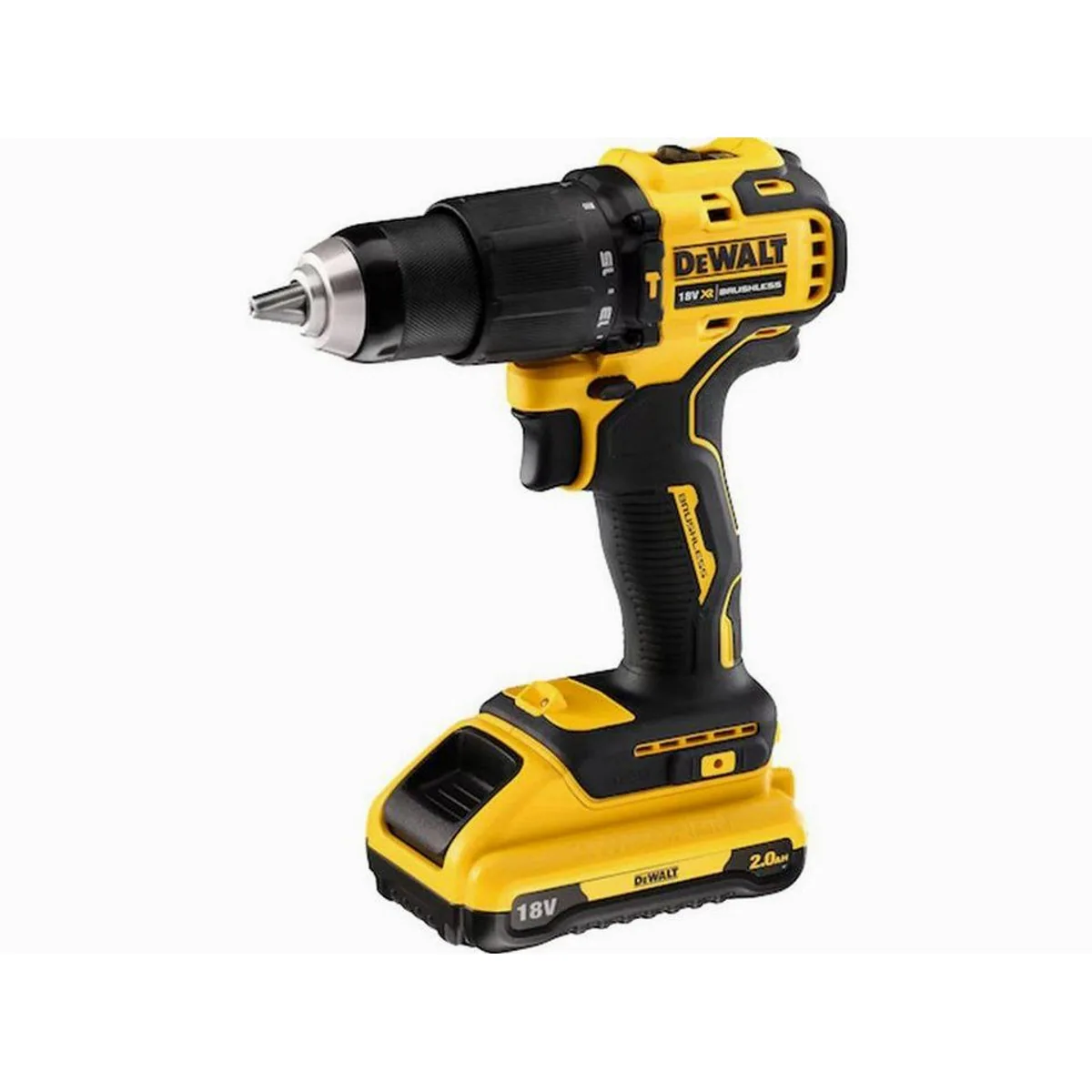 DeWalt Akku-Schlagbohrschrauber 18 V, 2 Ah, bürstenloser Motor, 15-stufiges Drehmomentmodul