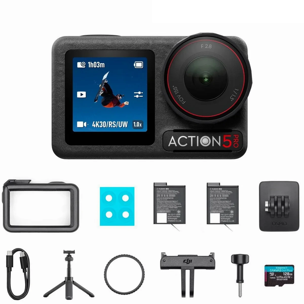 DJI Osmo Action 5 Pro, 4K Ultra HD, WLAN, Bluetooth — herausragende Bildqualität und Leistung
