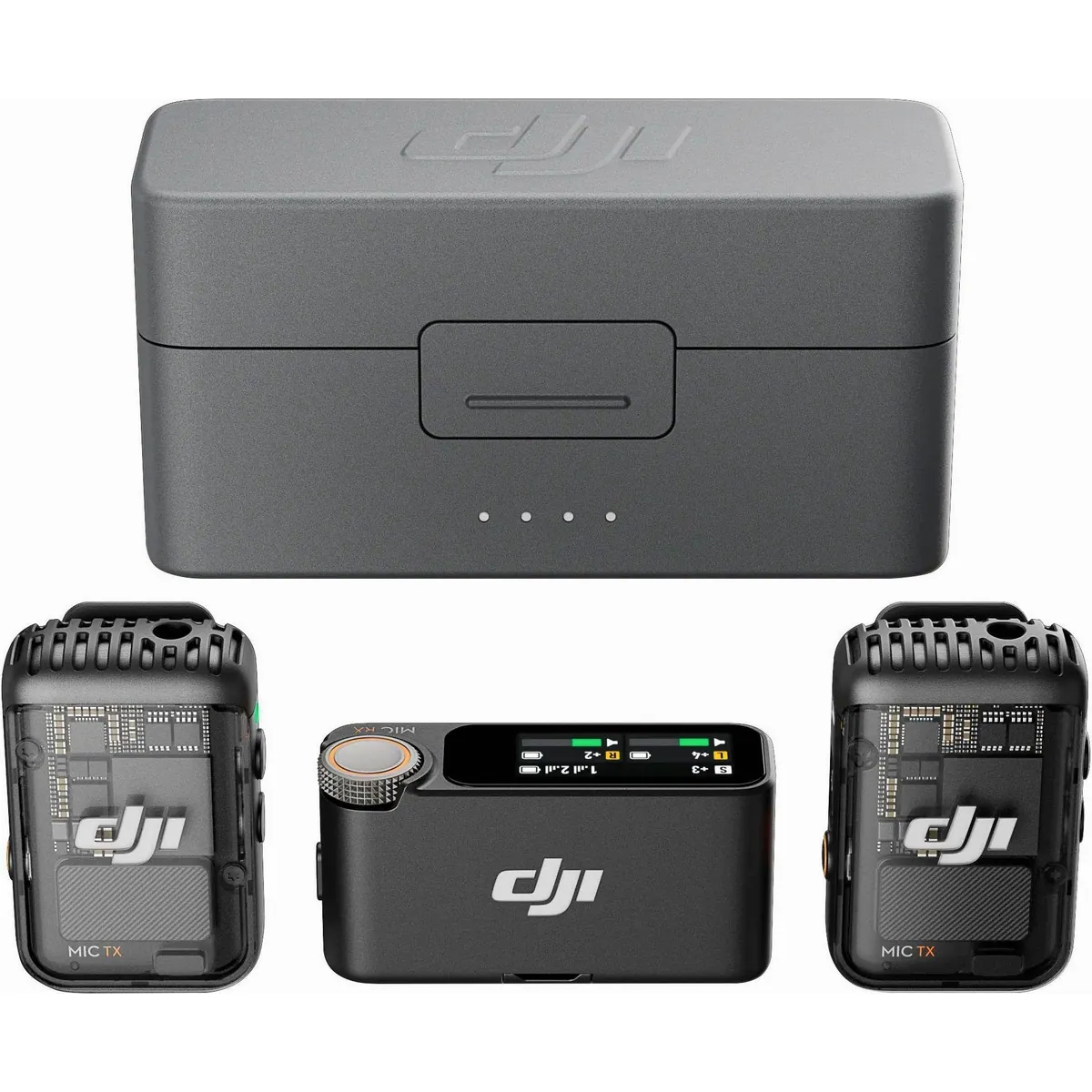 DJI Mikrofon Mic 2, kabellose Übertragung, integrierte Ladeschale