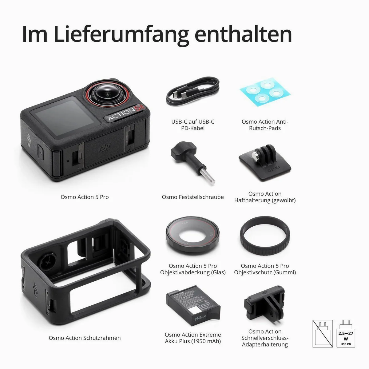 DJI Osmo Action 5 Pro Standard Combo, 4K Ultra HD, WLAN, Bluetooth 4
