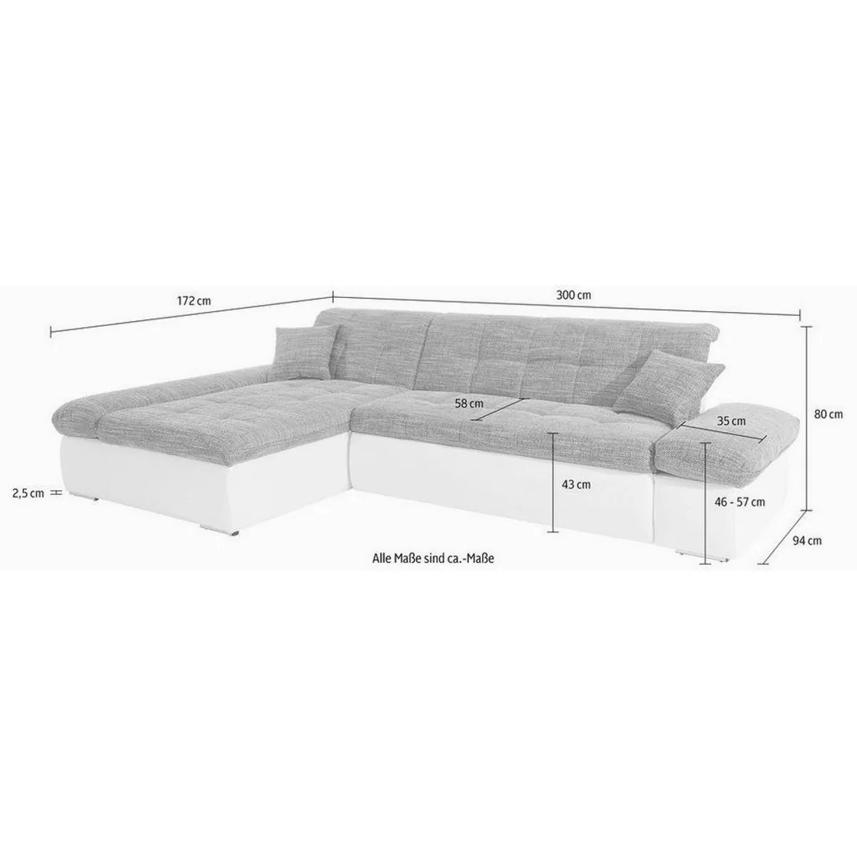 DOMO collection Moric Ecksofa, L-Form mit Bettfunktion und Armlehnverstellung 5