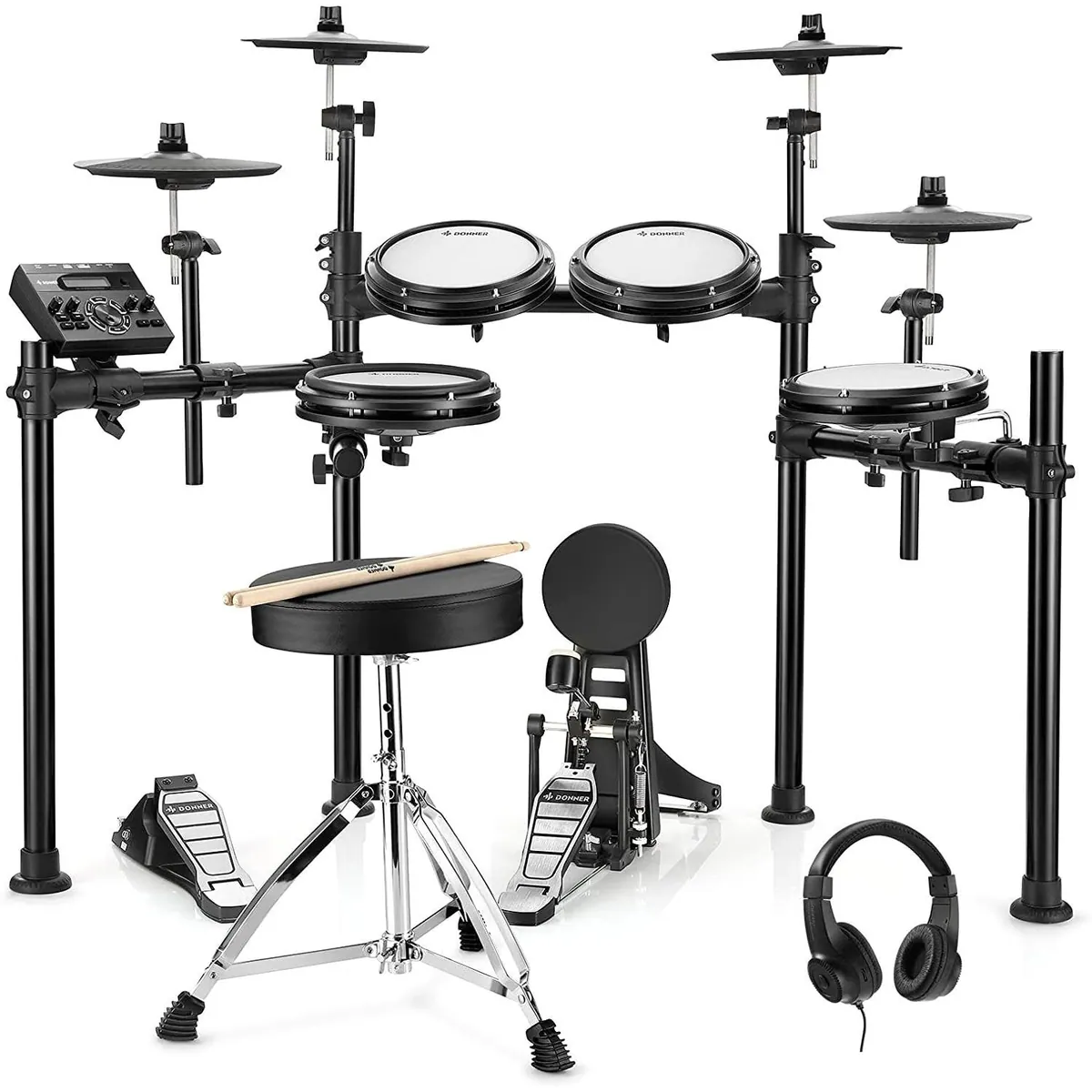 Donner DED-200 E-Drum, 450 Sounds, hochwertiges Zubehör — optimal für Einsteiger und Profis
