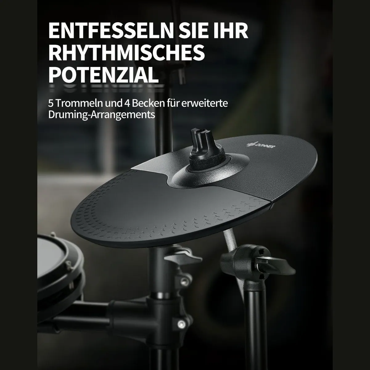 Donner DED-200 E-Drum, 450 Sounds, hochwertiges Zubehör — optimal für Einsteiger und Profis 5