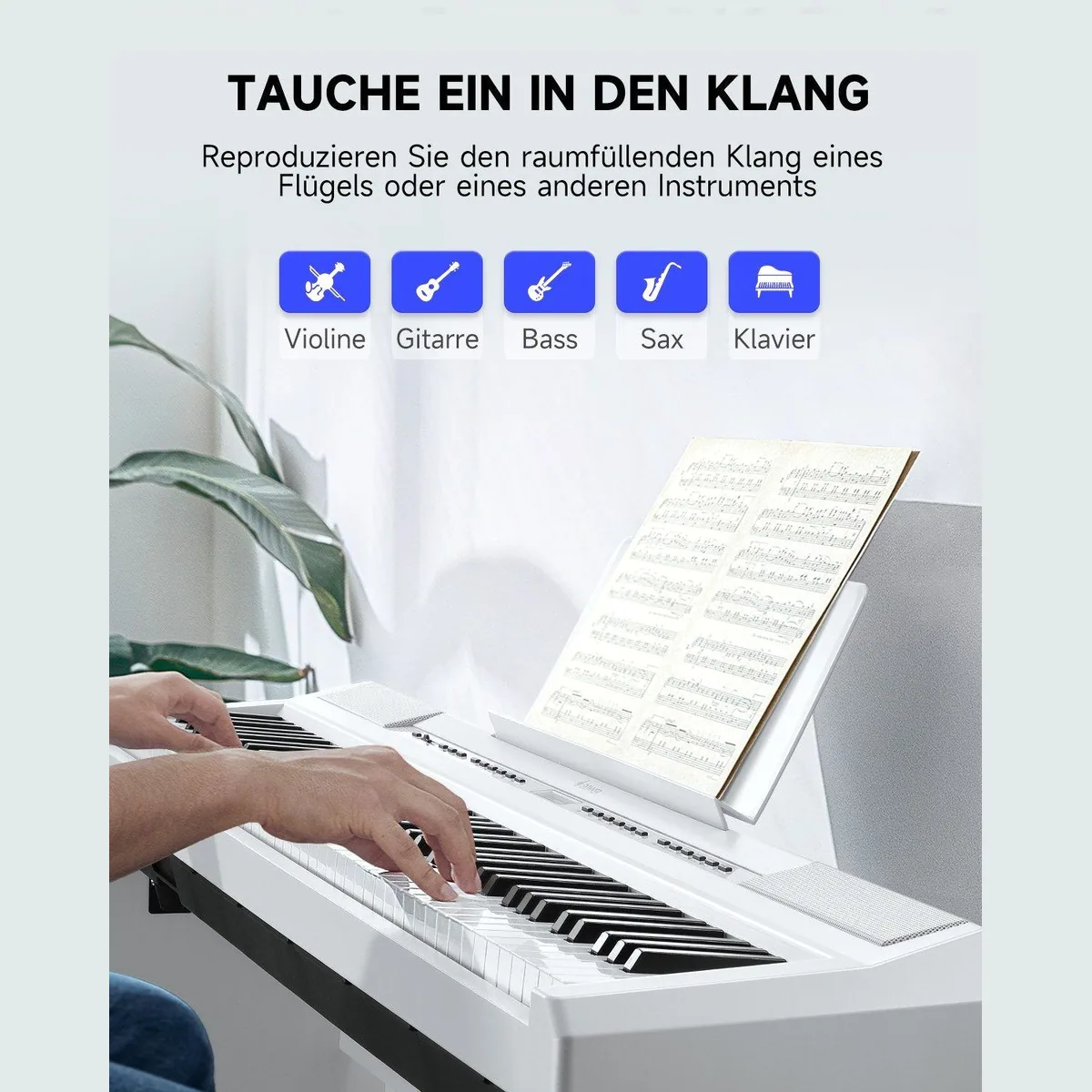 Donner DEP-20 Digitalpiano, 88 gewichtete Tasten, 238 Klänge, 128-fach Polyphonie 3