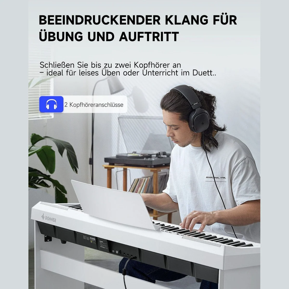 Donner DEP-20 Digitalpiano, 88 gewichtete Tasten, 238 Klänge, 128-fach Polyphonie 5