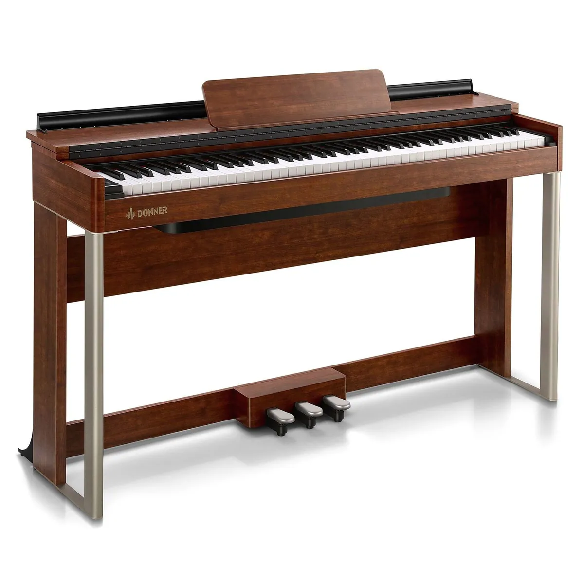 Donner DDP-200 Digitalpiano, 88 gewichtete Tasten, Bluetooth-MIDI, Holzgehäuse, LCD-Display