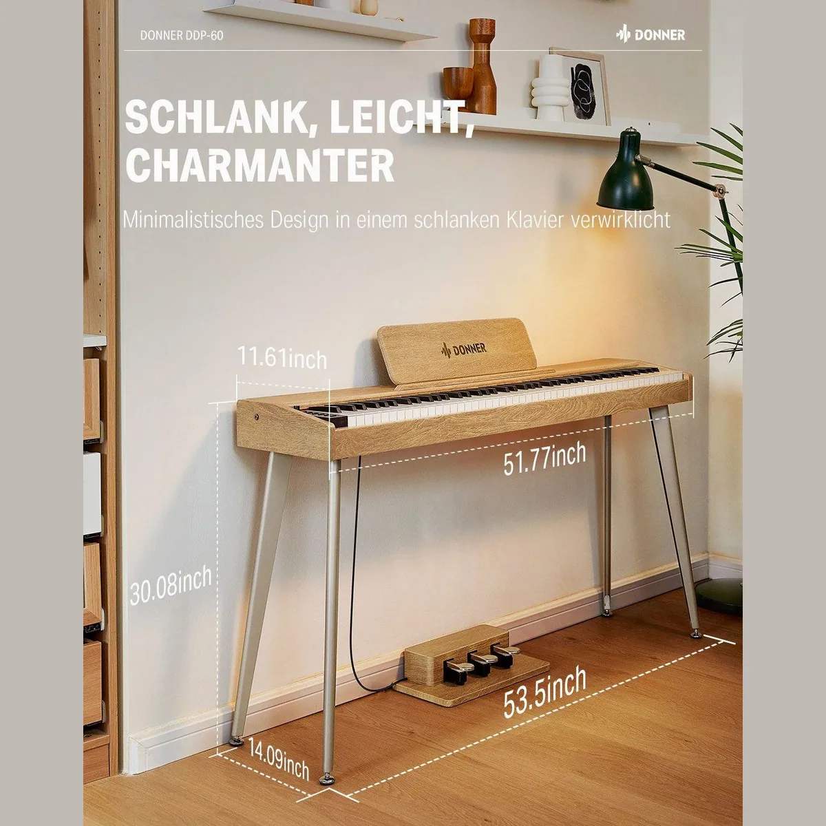 Donner DDP-60 Digitalpiano, 128 Stimmen, 83 Rhythmen, 88 halbgewichtete Tasten 5