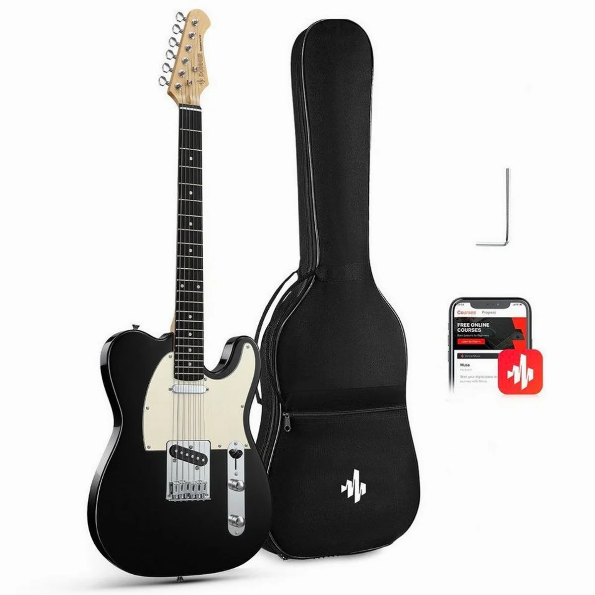 Donner DTL-100 E-Gitarre, H-H Tonabnehmer, Ahornhals — ideal für Einsteiger
