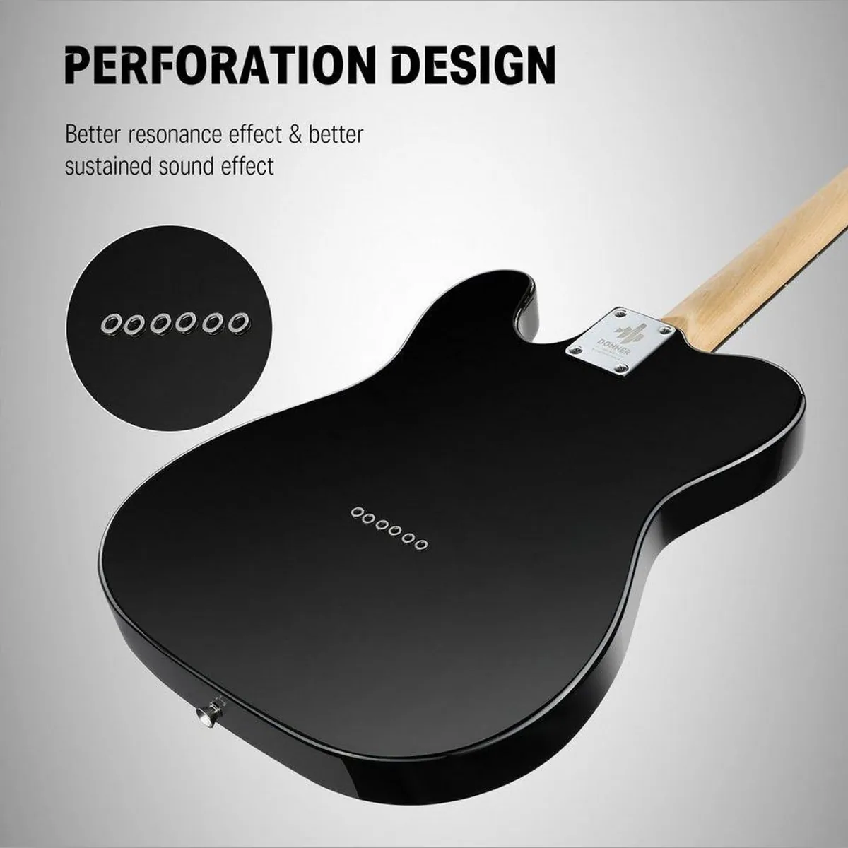 Donner DTL-100 E-Gitarre, H-H Tonabnehmer, Ahornhals — ideal für Einsteiger 4
