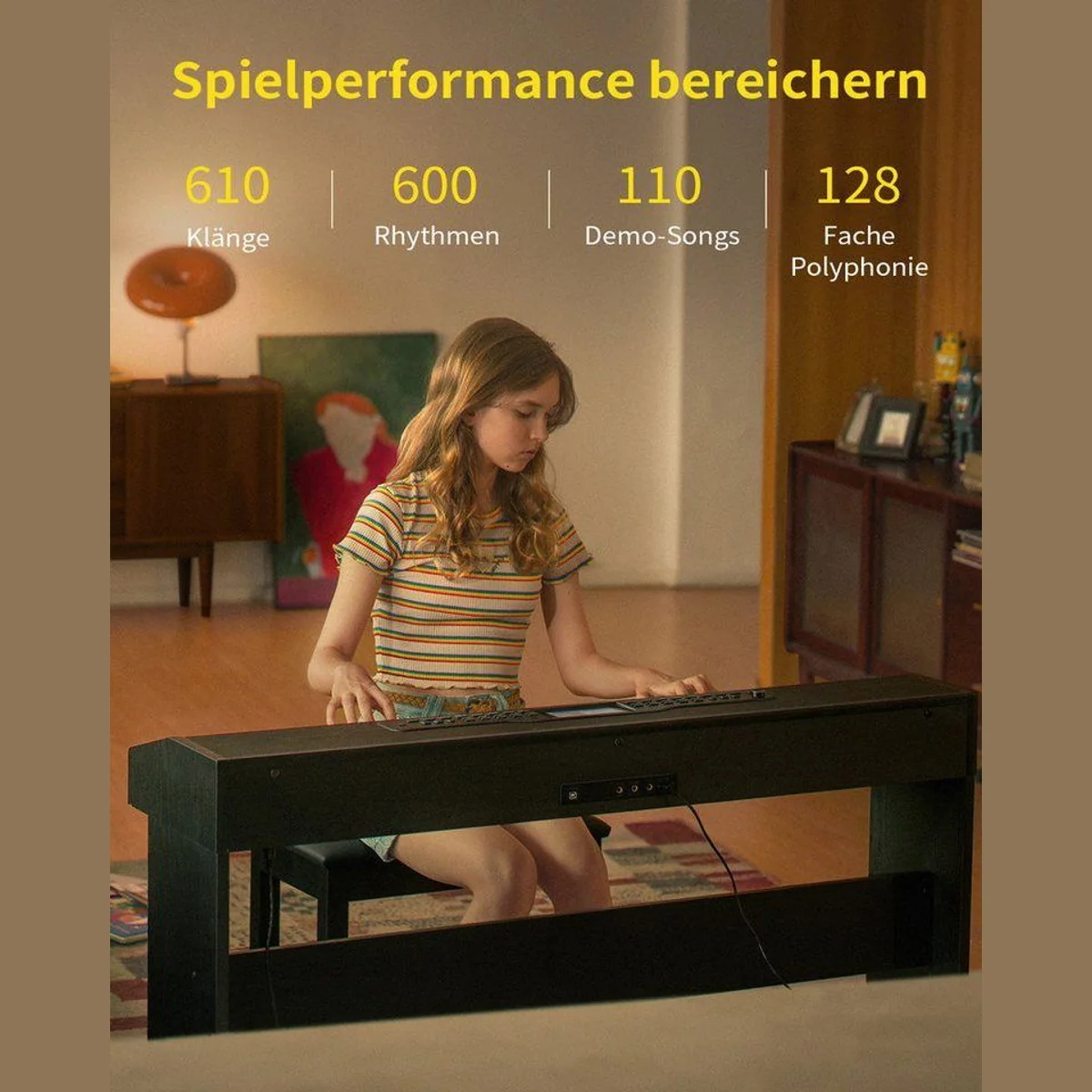 Donner DDP-95 Digitalpiano, 88 gewichtet Tasten, Bluetooth, 610 Klangvarianten 5