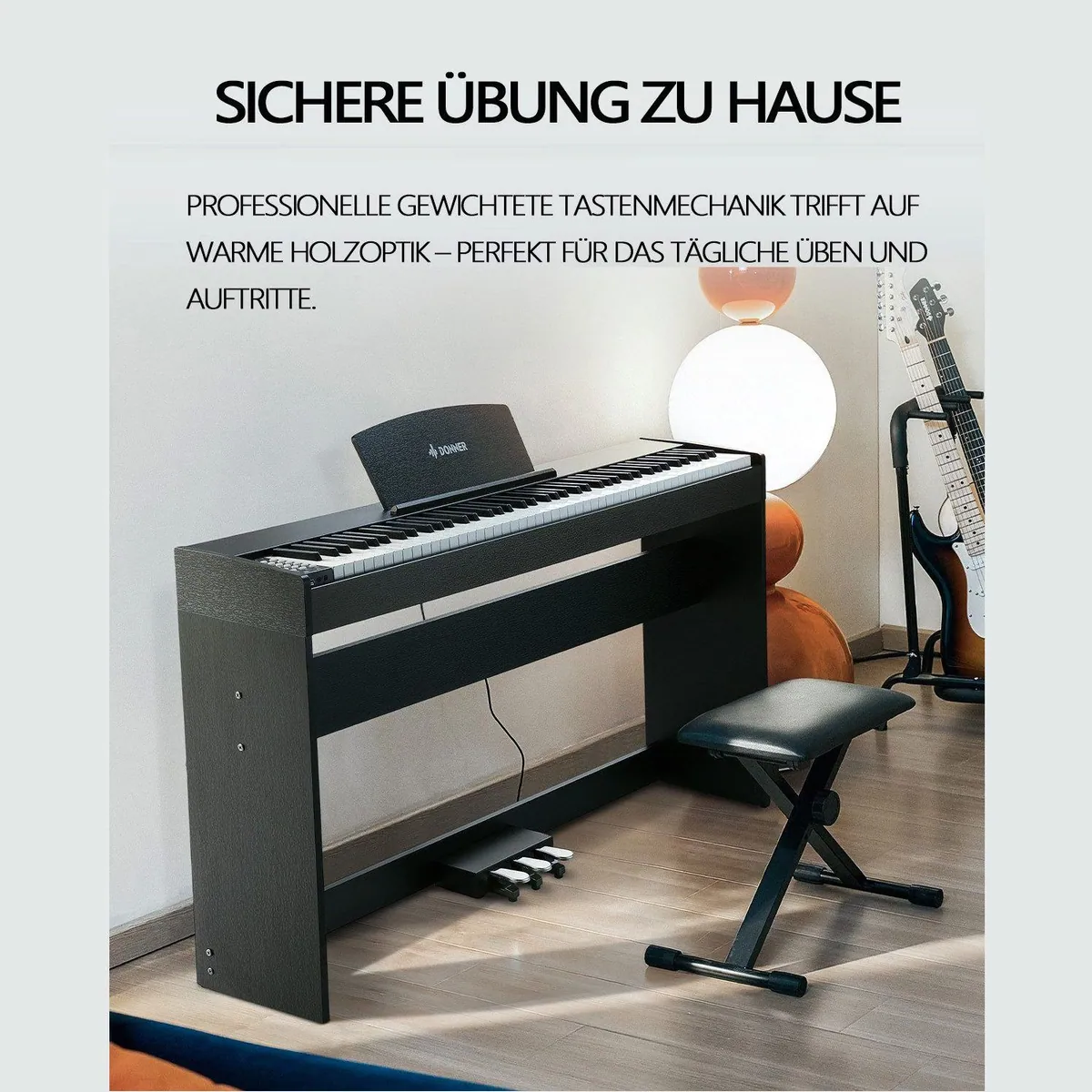 Donner DDP-50 Lite Digitalpiano, 88 gewichtete Tasten, Bluetooth, vielseitige Funktionen 5